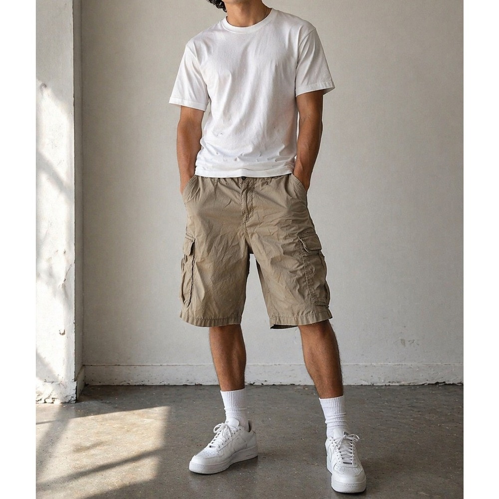 Columbia Omni-Shade Mens Cargo Shorts Tan Khaki Hiking Outdoor Size 34